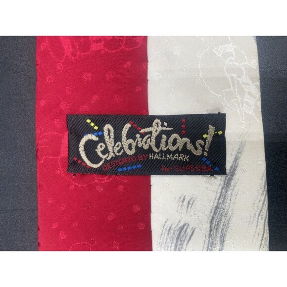 Hallmark Mens Neck Tie Santa Elf's Red Christmas Tree Dear Novelty Holidays 56" - Picture 5 of 8